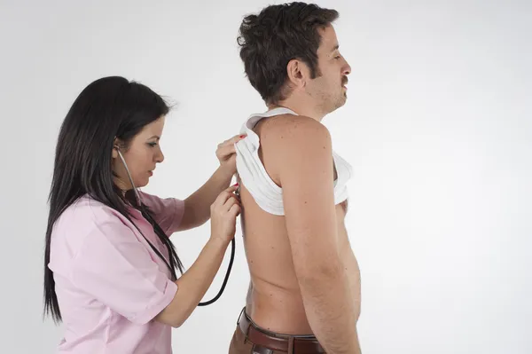 Infirmière auscultation — Photo