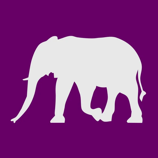 Vettore Silhouette Animale Elefante — Vettoriale Stock