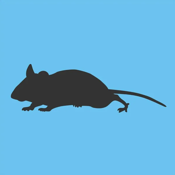 Vector Silueta Animal Ratón — Vector de stock