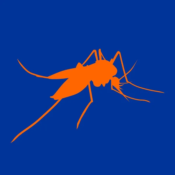 Ilustración Vectorial Silueta Animal Mosquito — Vector de stock