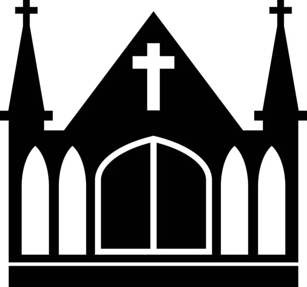教会礼拝堂黒 — ストックベクタ