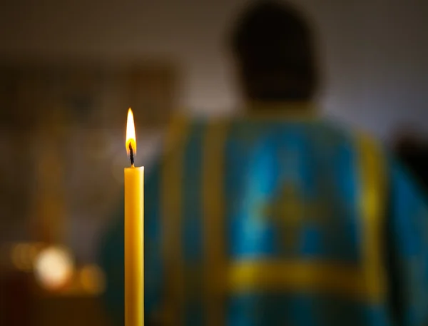 Candle in church — Stock Photo, Image