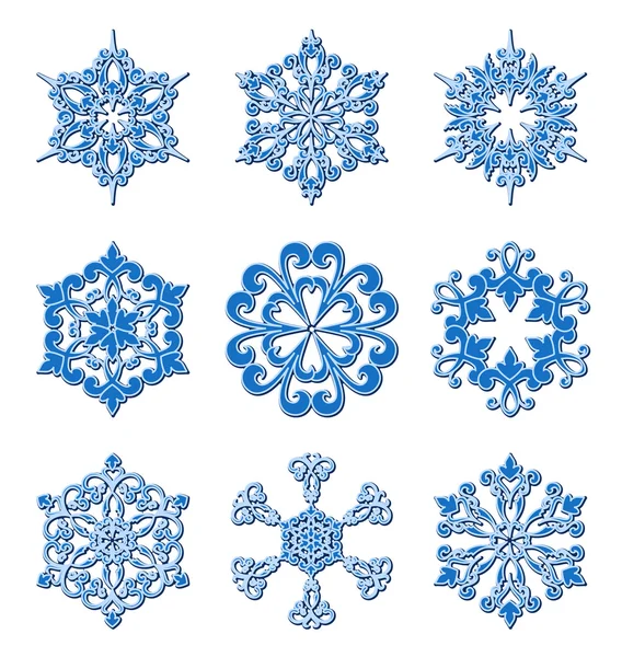 Set de copos de nieve — Vector de stock