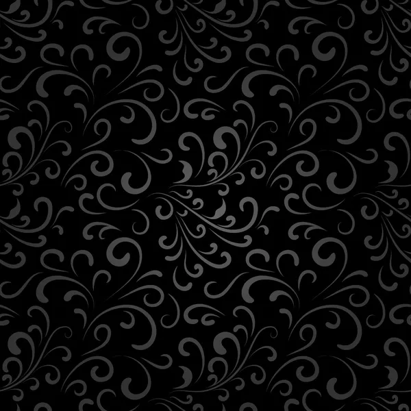 Černý květinový vzor — Stockový vektor