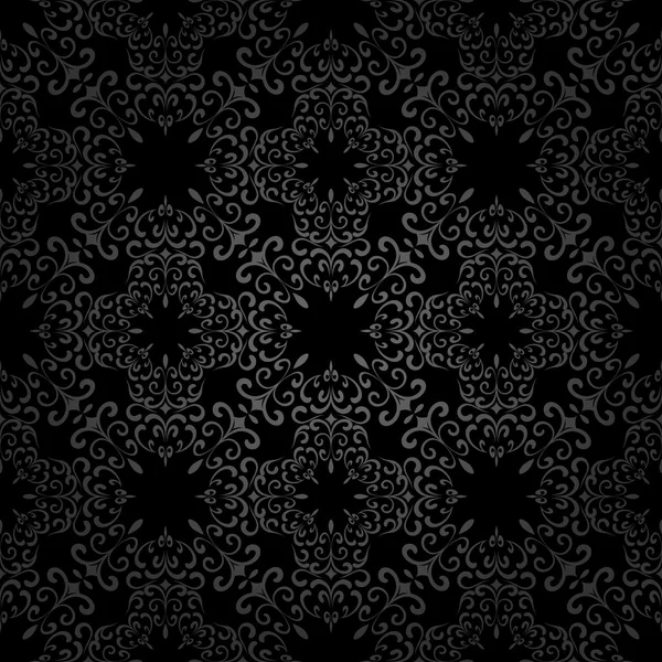 Zwarte wervelingen patroon — Stockvector