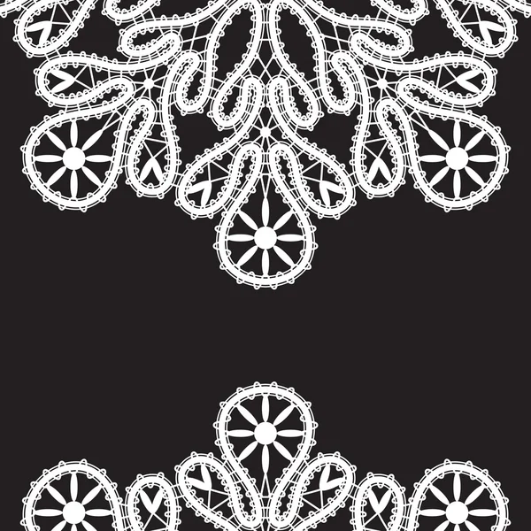 Белое кружево на чёрном — стоковый вектор