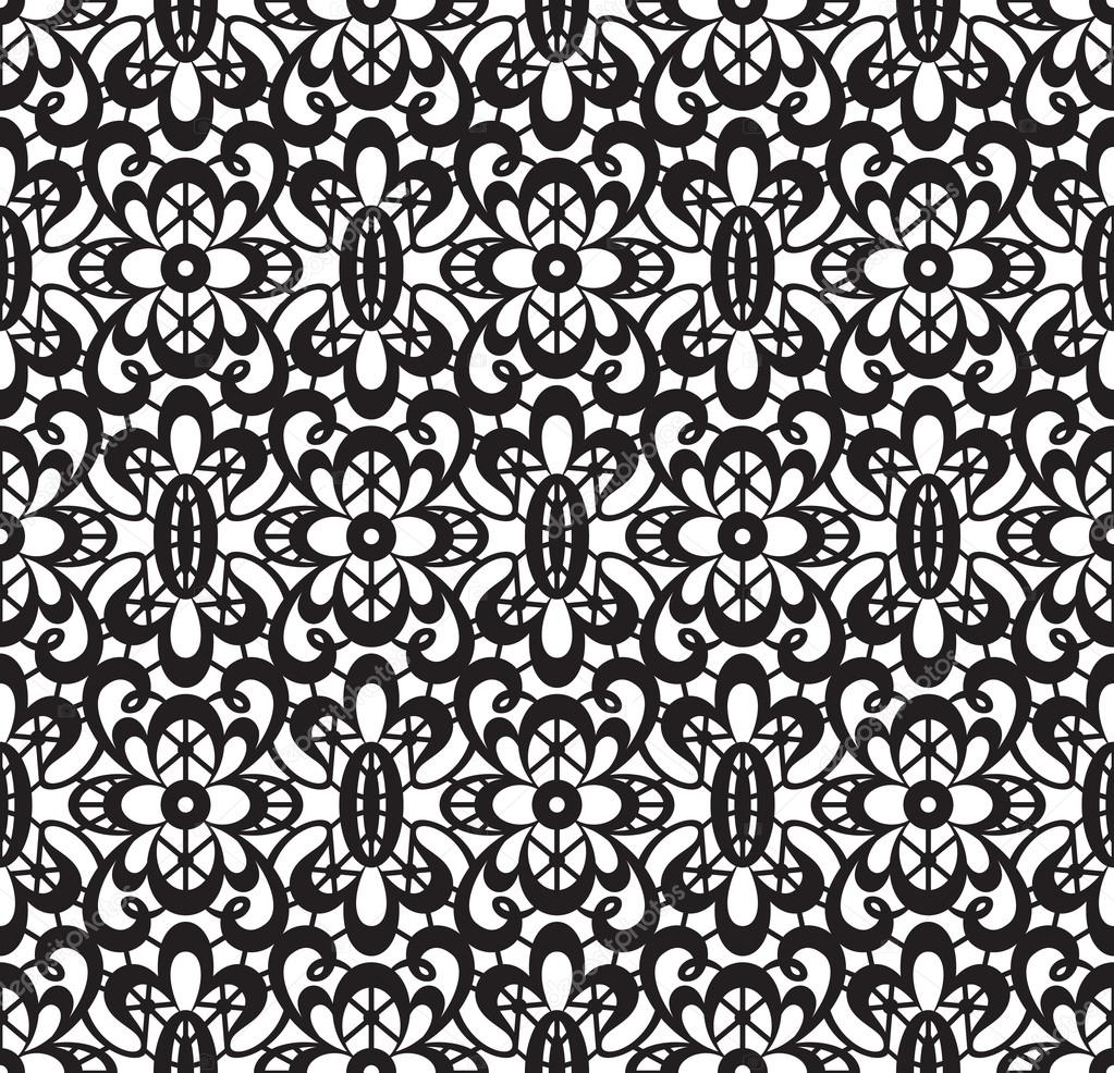 Seamless black lace pattern