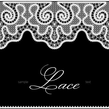 White lace on black clipart