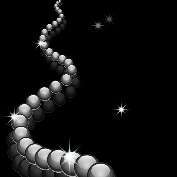 Perles sur noir — Image vectorielle