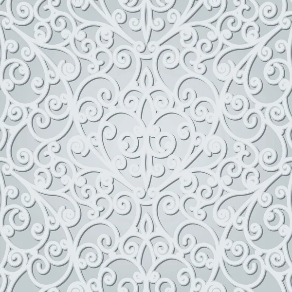 Patrón floral gris — Vector de stock