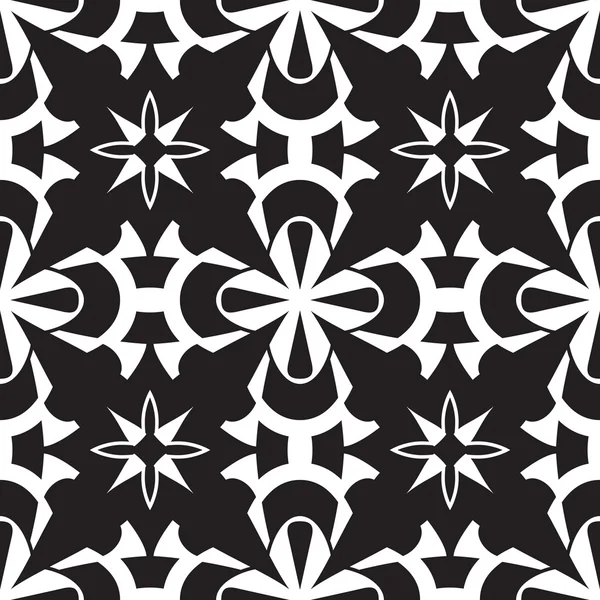Naadloos zwart-wit patroon — Stockvector
