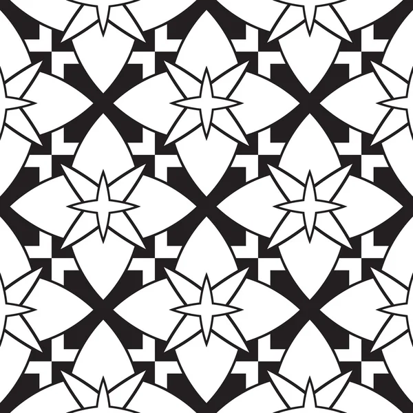 Modèle sans couture noir et blanc — Image vectorielle
