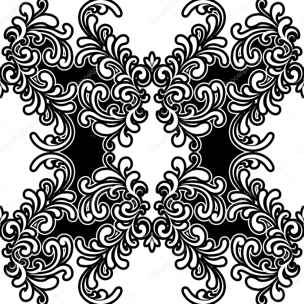 Black and white floral pattern