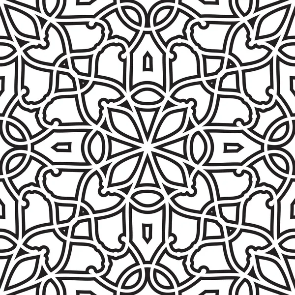 Motif floral noir et blanc — Image vectorielle