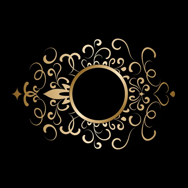 Gold round frame — Stock Vector