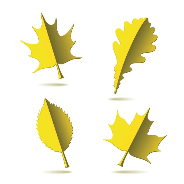 Ícones de folhas de outono —  Vetores de Stock