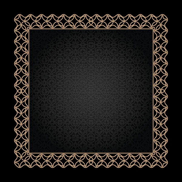 Gouden frame op zwart — Stockvector