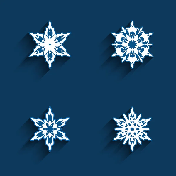 Conjunto de iconos de copo de nieve — Vector de stock