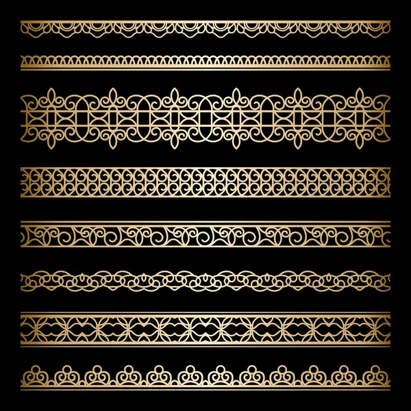 Gold borders set — Stock Vector