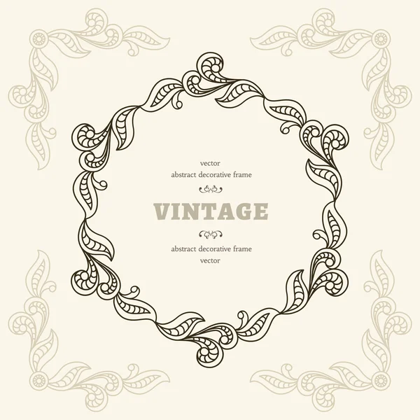 Vintage rond frame — Stockvector