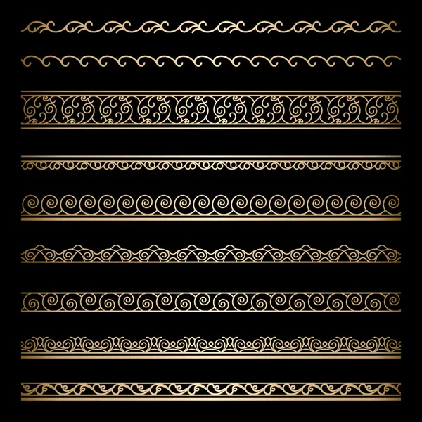 Gold borders set — Stock Vector © magenta10 38687395
