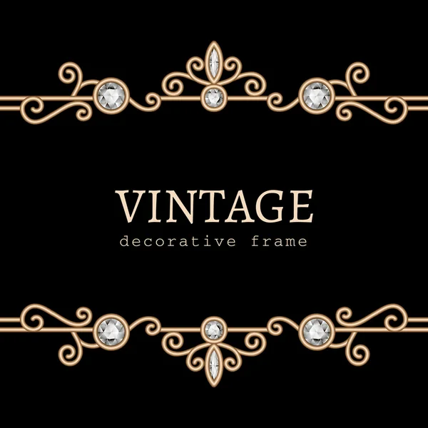 Vintage marco de joyería de oro — Archivo Imágenes Vectoriales