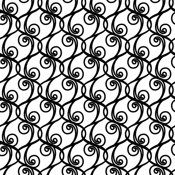 Black and white curly pattern — Stock Vector