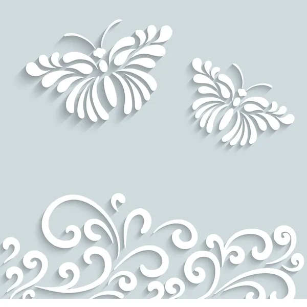 Paper vlinder achtergrond — Stockvector