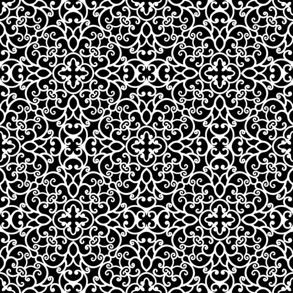 Černé a bílé krajky pattern — Stockový vektor