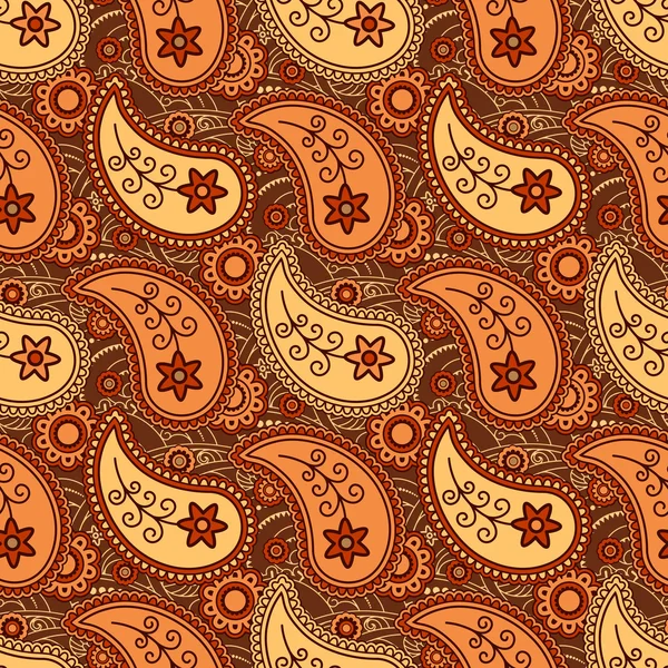 Autumn paisley pattern — Stock Vector