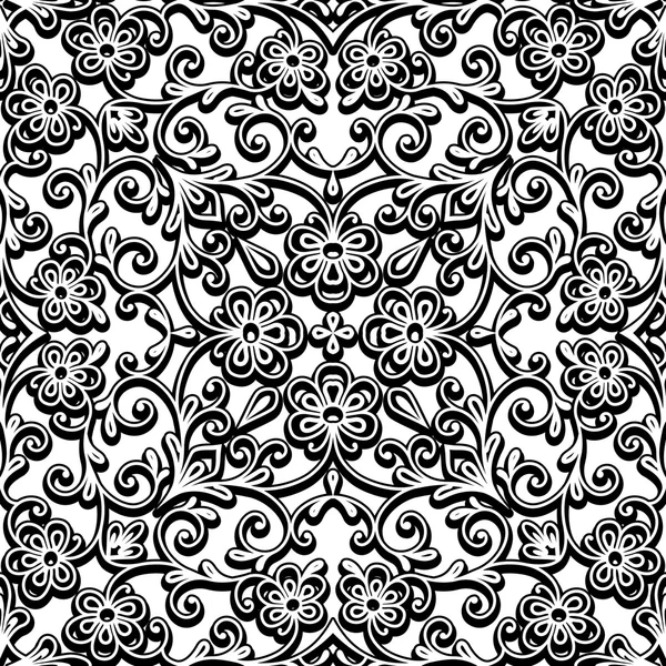 Black and white curly pattern — Stock Vector