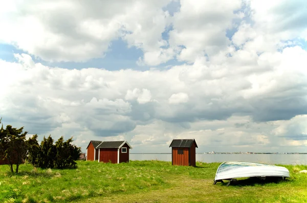 Yrkesfiskarnas stugor — Stockfoto