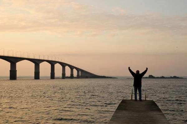 Morning at bridge — Stock Photo, Image