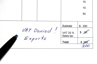 Incorrect invoice, VAT denied clipart