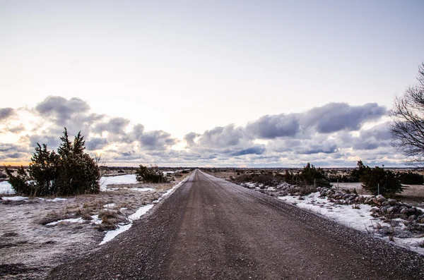 Düz toprak yol — Stok fotoğraf