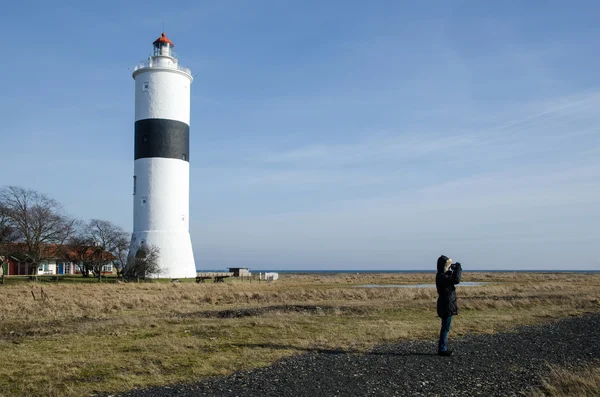 Birdwatching at Ottenby lighthouse — Stock Photo, Image