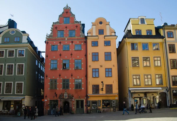 Casas coloridas em Stockholm, Suecia — Fotografia de Stock