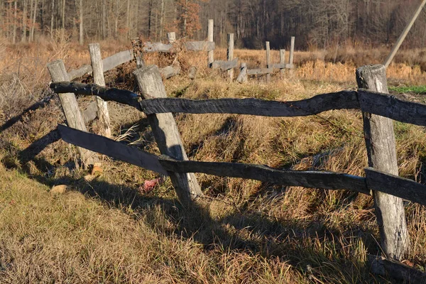 Old Wooden Fence Village — Stock Photo, Image