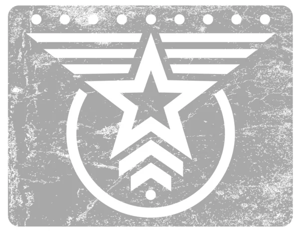 Emblema grunge estilo militar — Vector de stock