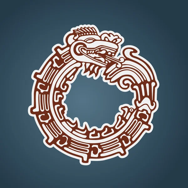 Serpente Maya Quetzalcoatl ouroboros — Vettoriale Stock