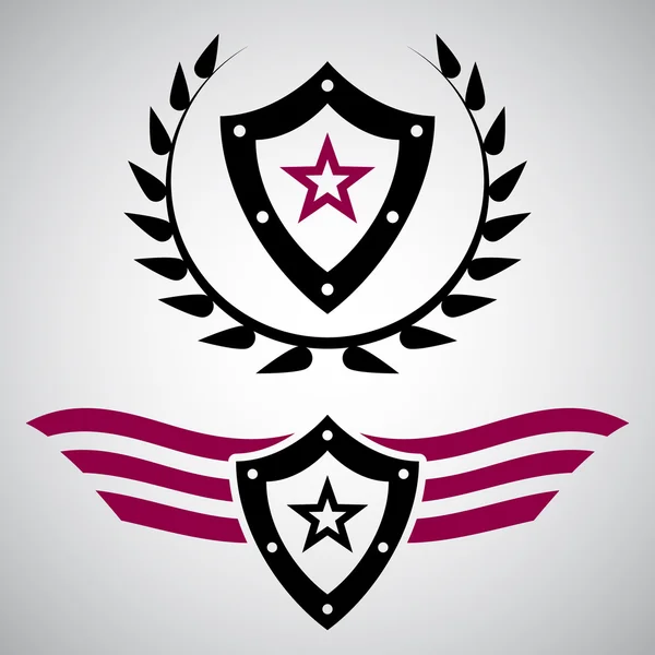 Emblemas grunge estilo militar — Vector de stock