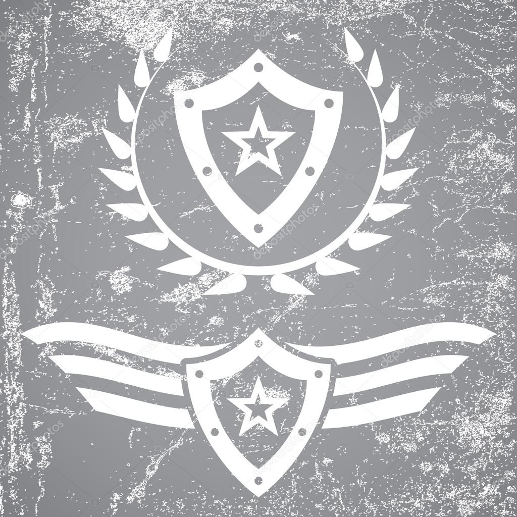 Military style grunge emblems