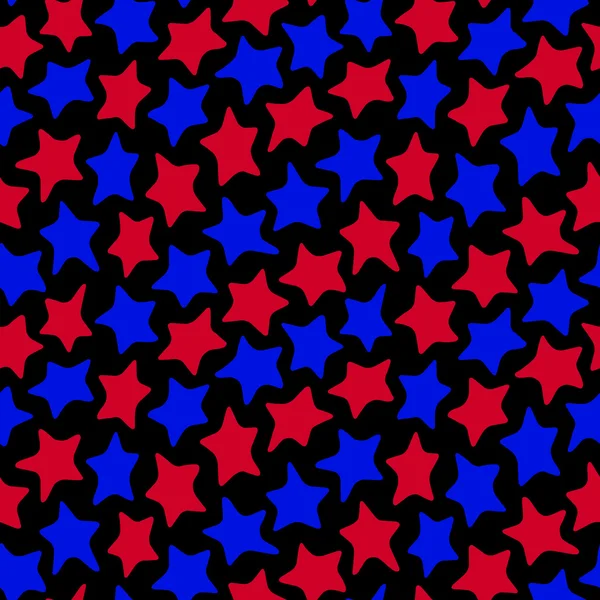 Stars seamless red and blue — Stock Vector