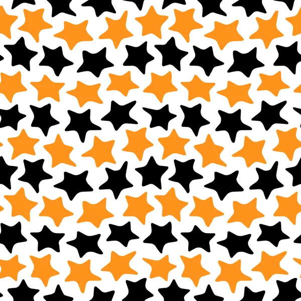 Stars seamless black and orange — Stock Vector