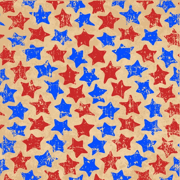 Звезды бесшовные красный и синий — стоковый вектор