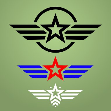 askeri tarzı amblem seti