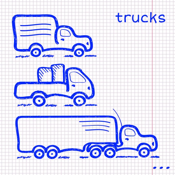 Notizblock Truck Set — Stockvektor