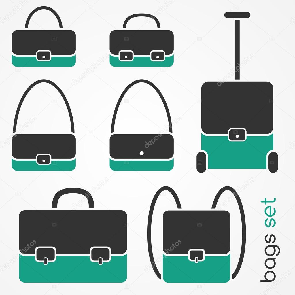 Bag icons set