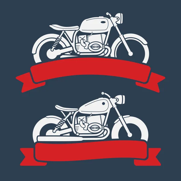 Retro motocicleta logotipo definido — Vetor de Stock