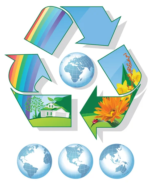 Recycling-Welt — Stockvektor